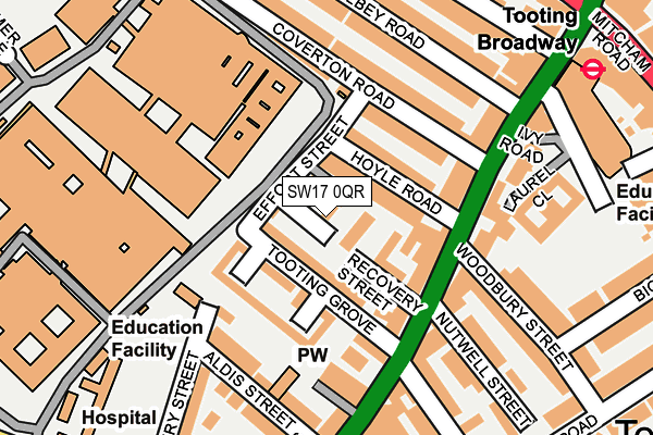 SW17 0QR map - OS OpenMap – Local (Ordnance Survey) SW17 0QR map - OS OpenMap – Local (Ordnance Survey)