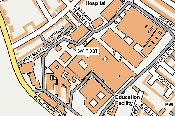 SW17 0QT map - OS OpenMap – Local (Ordnance Survey) SW17 0QT map - OS OpenMap – Local (Ordnance Survey)