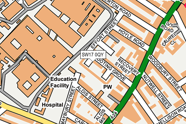 SW17 0QY map - OS OpenMap – Local (Ordnance Survey)
