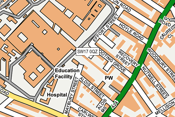 SW17 0QZ map - OS OpenMap – Local (Ordnance Survey)