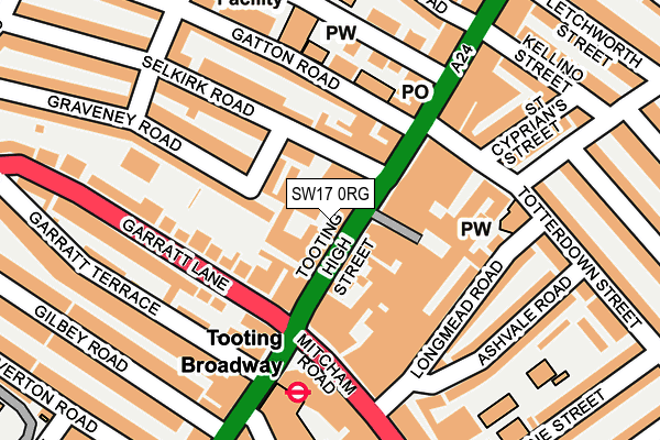 SW17 0RG map - OS OpenMap – Local (Ordnance Survey) SW17 0RG map - OS OpenMap – Local (Ordnance Survey)