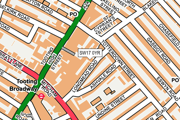 SW17 0YR map - OS OpenMap – Local (Ordnance Survey)