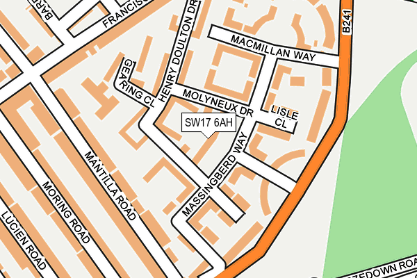 SW17 6AH map - OS OpenMap – Local (Ordnance Survey) SW17 6AH map - OS OpenMap – Local (Ordnance Survey)