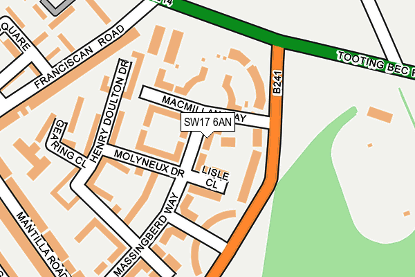 SW17 6AN map - OS OpenMap – Local (Ordnance Survey) SW17 6AN map - OS OpenMap – Local (Ordnance Survey)