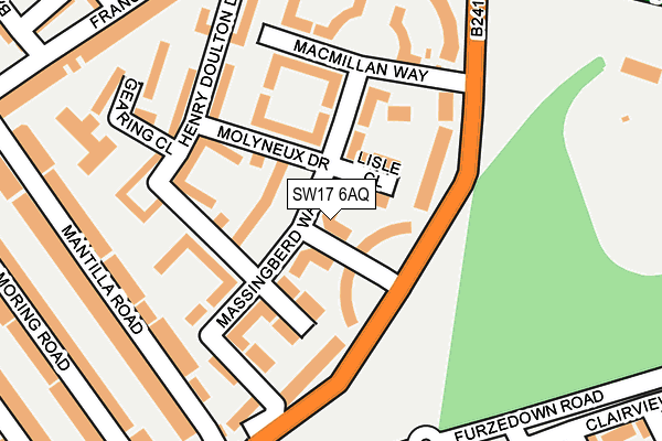 SW17 6AQ map - OS OpenMap – Local (Ordnance Survey) SW17 6AQ map - OS OpenMap – Local (Ordnance Survey)