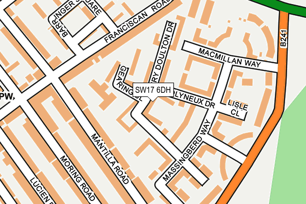 SW17 6DH map - OS OpenMap – Local (Ordnance Survey) SW17 6DH map - OS OpenMap – Local (Ordnance Survey)