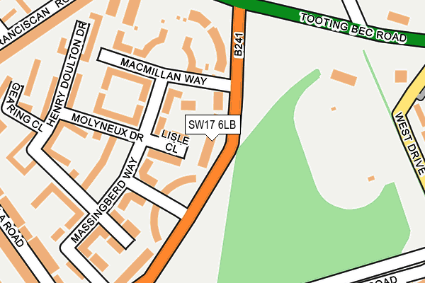 SW17 6LB map - OS OpenMap – Local (Ordnance Survey) SW17 6LB map - OS OpenMap – Local (Ordnance Survey)