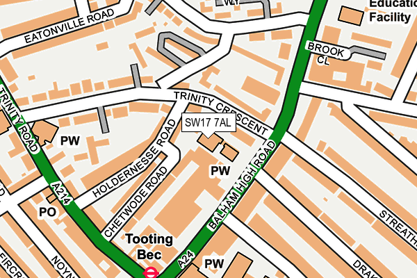 SW17 7AL map - OS OpenMap – Local (Ordnance Survey) SW17 7AL map - OS OpenMap – Local (Ordnance Survey)