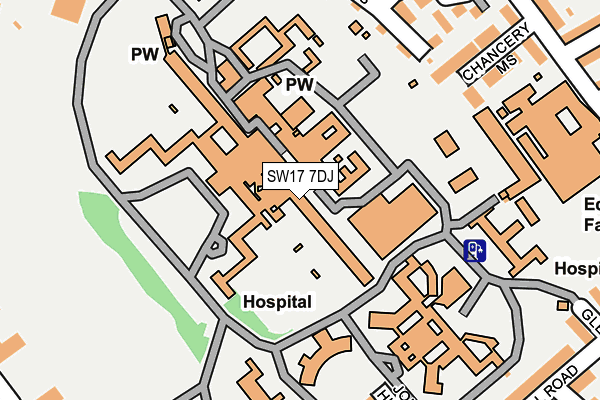 SW17 7DJ map - OS OpenMap – Local (Ordnance Survey) SW17 7DJ map - OS OpenMap – Local (Ordnance Survey)