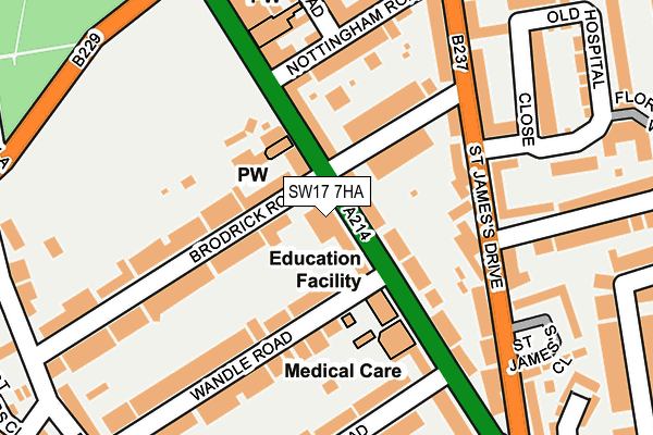 SW17 7HA map - OS OpenMap – Local (Ordnance Survey) SW17 7HA map - OS OpenMap – Local (Ordnance Survey)