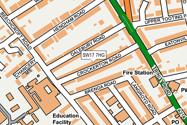 SW17 7HG map - OS OpenMap – Local (Ordnance Survey) SW17 7HG map - OS OpenMap – Local (Ordnance Survey)