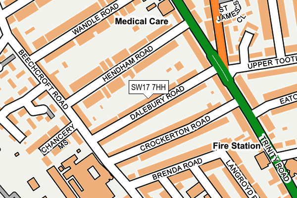 SW17 7HH map - OS OpenMap – Local (Ordnance Survey) SW17 7HH map - OS OpenMap – Local (Ordnance Survey)