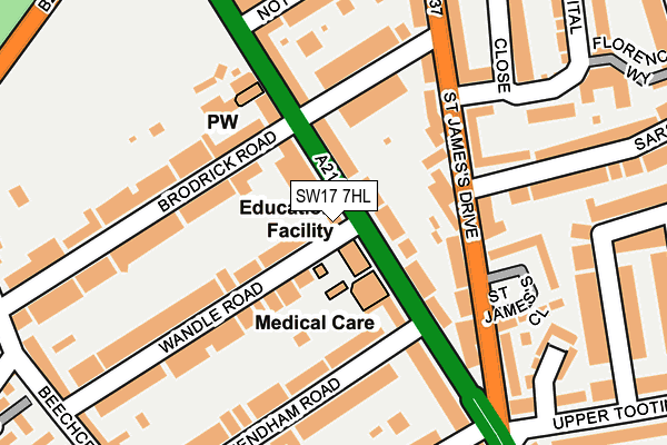 SW17 7HL map - OS OpenMap – Local (Ordnance Survey) SW17 7HL map - OS OpenMap – Local (Ordnance Survey)