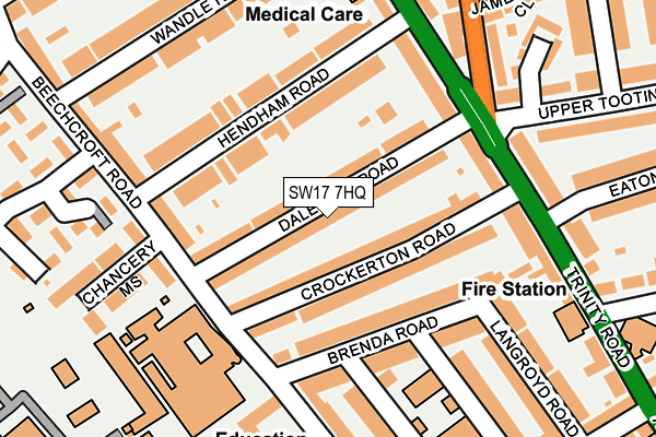 SW17 7HQ map - OS OpenMap – Local (Ordnance Survey) SW17 7HQ map - OS OpenMap – Local (Ordnance Survey)