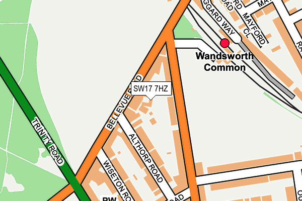 SW17 7HZ map - OS OpenMap – Local (Ordnance Survey) SW17 7HZ map - OS OpenMap – Local (Ordnance Survey)