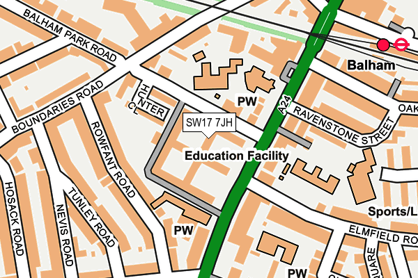 SW17 7JH map - OS OpenMap – Local (Ordnance Survey) SW17 7JH map - OS OpenMap – Local (Ordnance Survey)