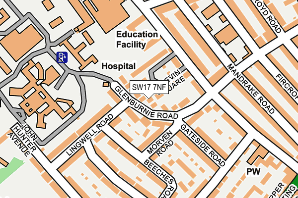 SW17 7NF map - OS OpenMap – Local (Ordnance Survey) SW17 7NF map - OS OpenMap – Local (Ordnance Survey)