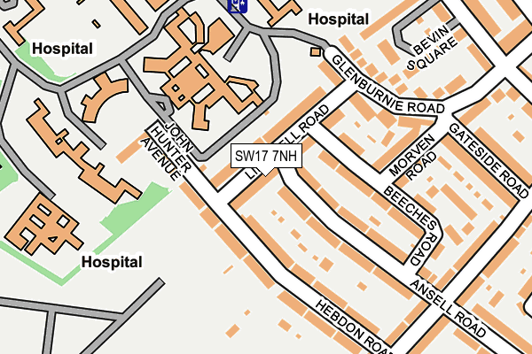 SW17 7NH map - OS OpenMap – Local (Ordnance Survey) SW17 7NH map - OS OpenMap – Local (Ordnance Survey)