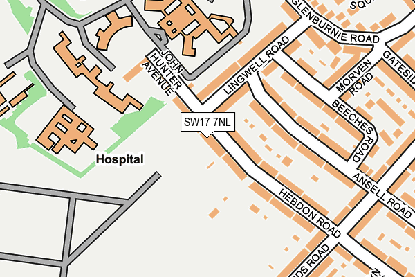 SW17 7NL map - OS OpenMap – Local (Ordnance Survey) SW17 7NL map - OS OpenMap – Local (Ordnance Survey)