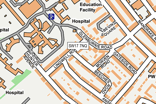 SW17 7NQ map - OS OpenMap – Local (Ordnance Survey) SW17 7NQ map - OS OpenMap – Local (Ordnance Survey)