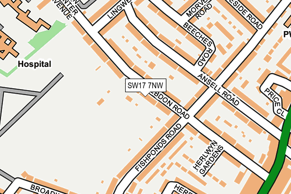 SW17 7NW map - OS OpenMap – Local (Ordnance Survey)