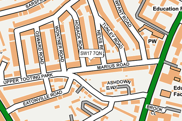 SW17 7QN map - OS OpenMap – Local (Ordnance Survey) SW17 7QN map - OS OpenMap – Local (Ordnance Survey)