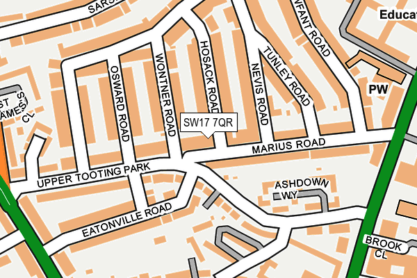SW17 7QR map - OS OpenMap – Local (Ordnance Survey) SW17 7QR map - OS OpenMap – Local (Ordnance Survey)