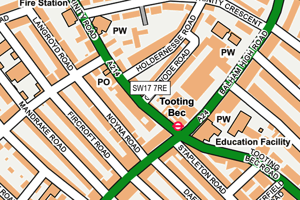 SW17 7RE map - OS OpenMap – Local (Ordnance Survey) SW17 7RE map - OS OpenMap – Local (Ordnance Survey)
