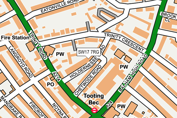 SW17 7RG map - OS OpenMap – Local (Ordnance Survey) SW17 7RG map - OS OpenMap – Local (Ordnance Survey)