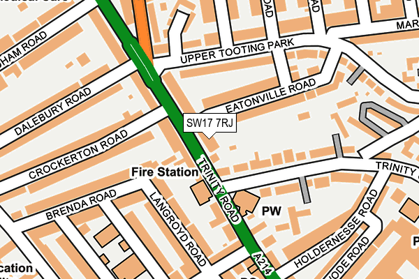 SW17 7RJ map - OS OpenMap – Local (Ordnance Survey) SW17 7RJ map - OS OpenMap – Local (Ordnance Survey)