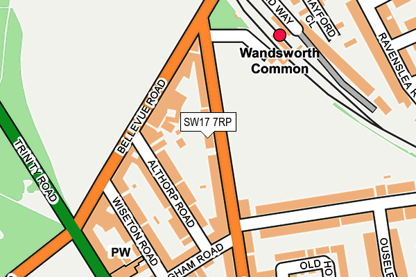 SW17 7RP map - OS OpenMap – Local (Ordnance Survey) SW17 7RP map - OS OpenMap – Local (Ordnance Survey)