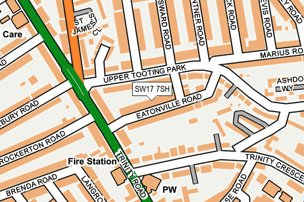 SW17 7SH map - OS OpenMap – Local (Ordnance Survey) SW17 7SH map - OS OpenMap – Local (Ordnance Survey)