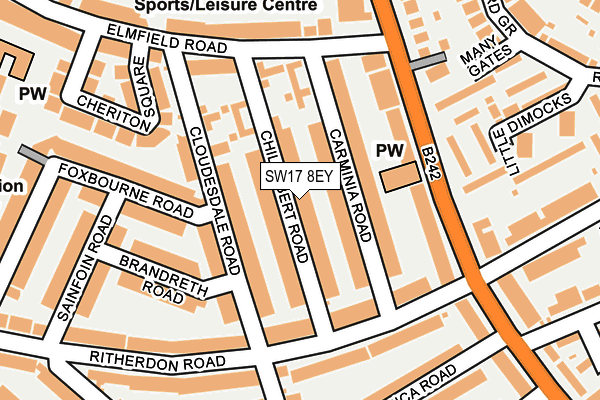 SW17 8EY map - OS OpenMap – Local (Ordnance Survey)