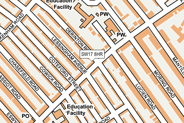 SW17 8HR map - OS OpenMap – Local (Ordnance Survey) SW17 8HR map - OS OpenMap – Local (Ordnance Survey)