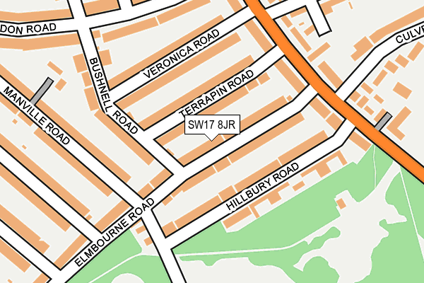 SW17 8JR map - OS OpenMap – Local (Ordnance Survey) SW17 8JR map - OS OpenMap – Local (Ordnance Survey)