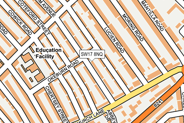 SW17 8NQ map - OS OpenMap – Local (Ordnance Survey) SW17 8NQ map - OS OpenMap – Local (Ordnance Survey)