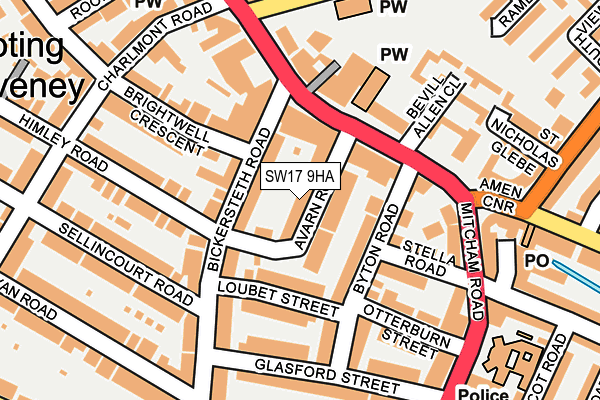 SW17 9HA map - OS OpenMap – Local (Ordnance Survey) SW17 9HA map - OS OpenMap – Local (Ordnance Survey)