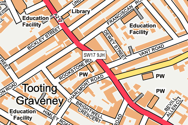 SW17 9JH map - OS OpenMap – Local (Ordnance Survey) SW17 9JH map - OS OpenMap – Local (Ordnance Survey)