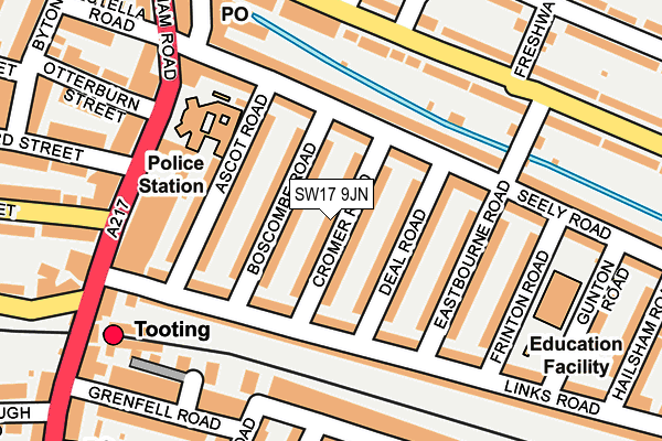 SW17 9JN map - OS OpenMap – Local (Ordnance Survey) SW17 9JN map - OS OpenMap – Local (Ordnance Survey)