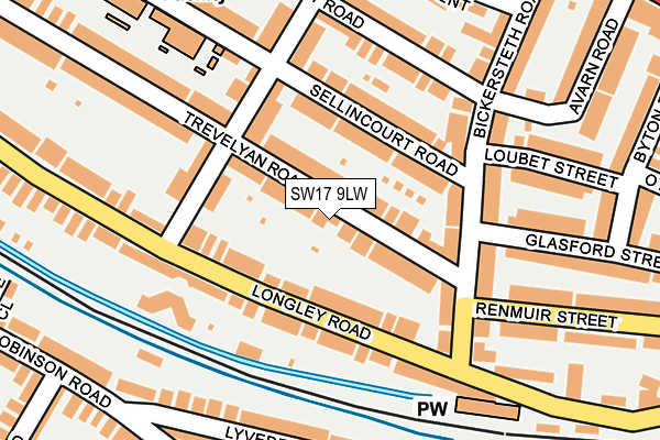 SW17 9LW map - OS OpenMap – Local (Ordnance Survey) SW17 9LW map - OS OpenMap – Local (Ordnance Survey)