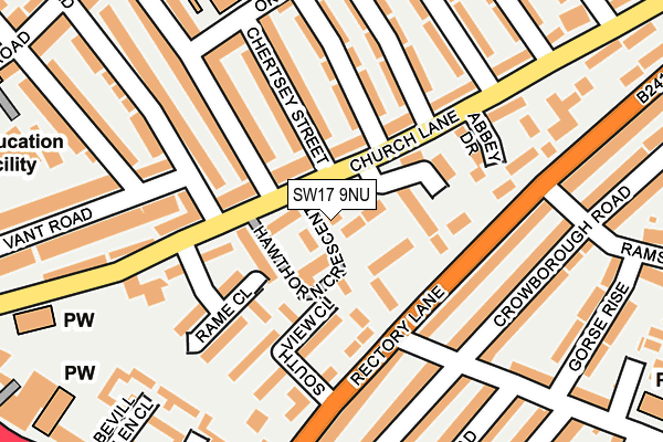 SW17 9NU map - OS OpenMap – Local (Ordnance Survey) SW17 9NU map - OS OpenMap – Local (Ordnance Survey)