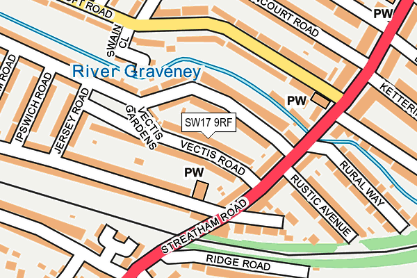 SW17 9RF map - OS OpenMap – Local (Ordnance Survey) SW17 9RF map - OS OpenMap – Local (Ordnance Survey)