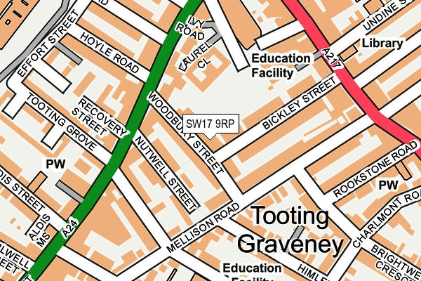SW17 9RP map - OS OpenMap – Local (Ordnance Survey) SW17 9RP map - OS OpenMap – Local (Ordnance Survey)