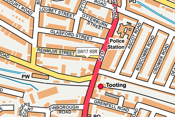 SW17 9SR map - OS OpenMap – Local (Ordnance Survey) SW17 9SR map - OS OpenMap – Local (Ordnance Survey)