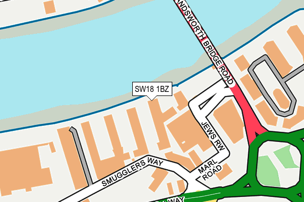 SW18 1BZ map - OS OpenMap – Local (Ordnance Survey) SW18 1BZ map - OS OpenMap – Local (Ordnance Survey)