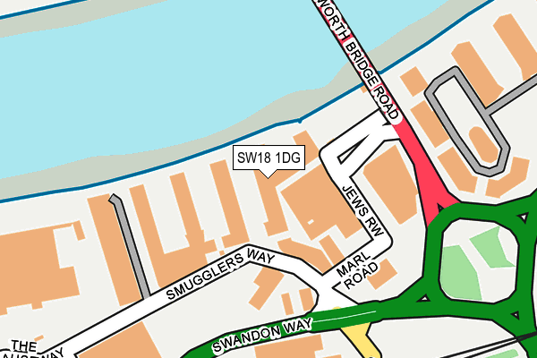 SW18 1DG map - OS OpenMap – Local (Ordnance Survey) SW18 1DG map - OS OpenMap – Local (Ordnance Survey)