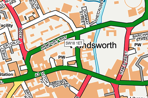 SW18 1ET map - OS OpenMap – Local (Ordnance Survey) SW18 1ET map - OS OpenMap – Local (Ordnance Survey)