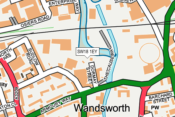 SW18 1EY map - OS OpenMap – Local (Ordnance Survey) SW18 1EY map - OS OpenMap – Local (Ordnance Survey)