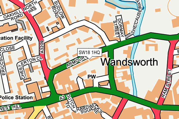 SW18 1HQ map - OS OpenMap – Local (Ordnance Survey) SW18 1HQ map - OS OpenMap – Local (Ordnance Survey)