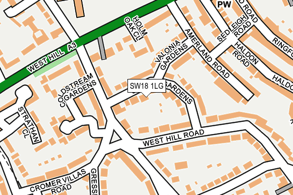 SW18 1LG map - OS OpenMap – Local (Ordnance Survey) SW18 1LG map - OS OpenMap – Local (Ordnance Survey)